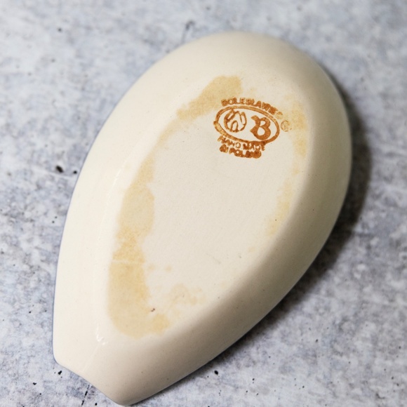 Polish Pottery Spoon Rest Flowering Peacock Pattern from Zaklady Boleslawiec 5" - Picture 4 of 8